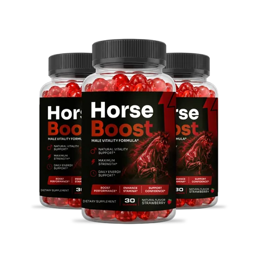 HorseBoost reviews — HorseBoost male vitality support strawberry-flavored gummies